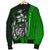 Yap Micronesia Men's Bomber Jackets Green - Turtle With Hook - Polynesian Pride