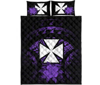 Wallis And Futuna Polynesian Quilt Bed Set Hibiscus Purple - Polynesian Pride