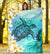 Polynesian Turtle Blanket, Plumeria with Hibiscus Premium Blanket - Polynesian Pride