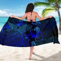 Tonga Sarong - Turtle Hibiscus Pattern Blue - Polynesian Pride
