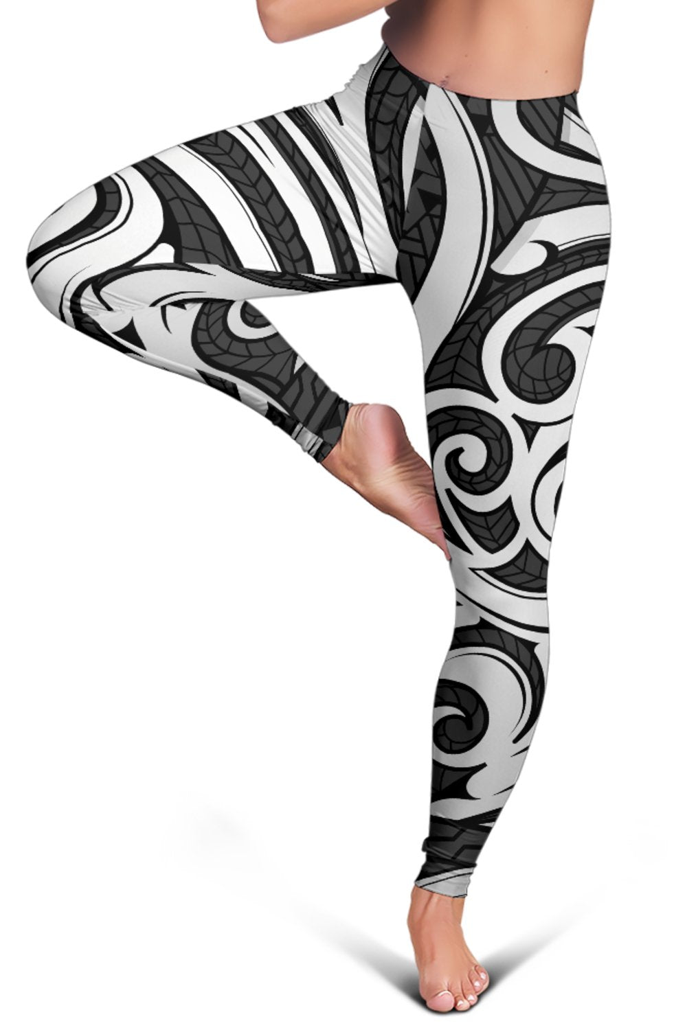 Polynesian Maori Ethnic Ornament Gray Hawaii Women's Leggings AH - Polynesian Pride