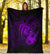 Hawaii Hibiscus Premium Blanket - Harold Turtle - Purple - Polynesian Pride