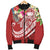 Polynesian Samoa Men's Bomber Jacket - Summer Plumeria (Red) - Polynesian Pride