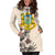 Tuvalu Hoodie Dress - Tuvalu Coat Of Arms & Beige Hibiscus - Polynesian Pride