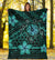 Hawaii Mix Polynesian Turtle Plumeria Premium Blanket - AH - Nick Style - Turuqoise - Polynesian Pride