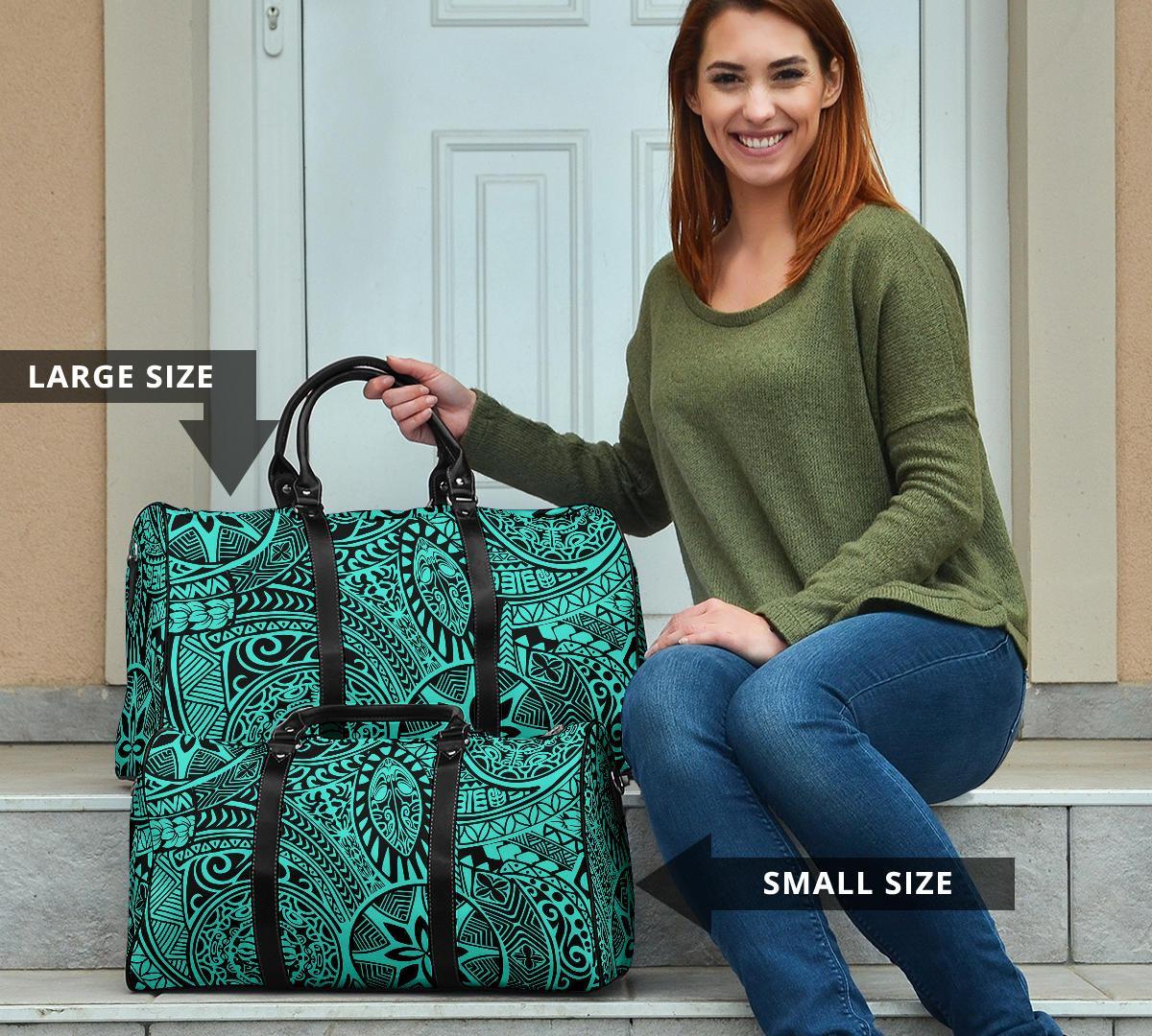 Polynesian Hawaiian Style Tribal Tattoo Turquoise Hawaii Travel Bag - Polynesian Pride