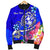 Tonga Custom Personalised Men's Bomber Jacket - Turtle Plumeria (Blue) - Polynesian Pride