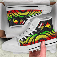 Papua New Guinea High Top Canvas Shoes - Reggae Tentacle Turtle - Polynesian Pride