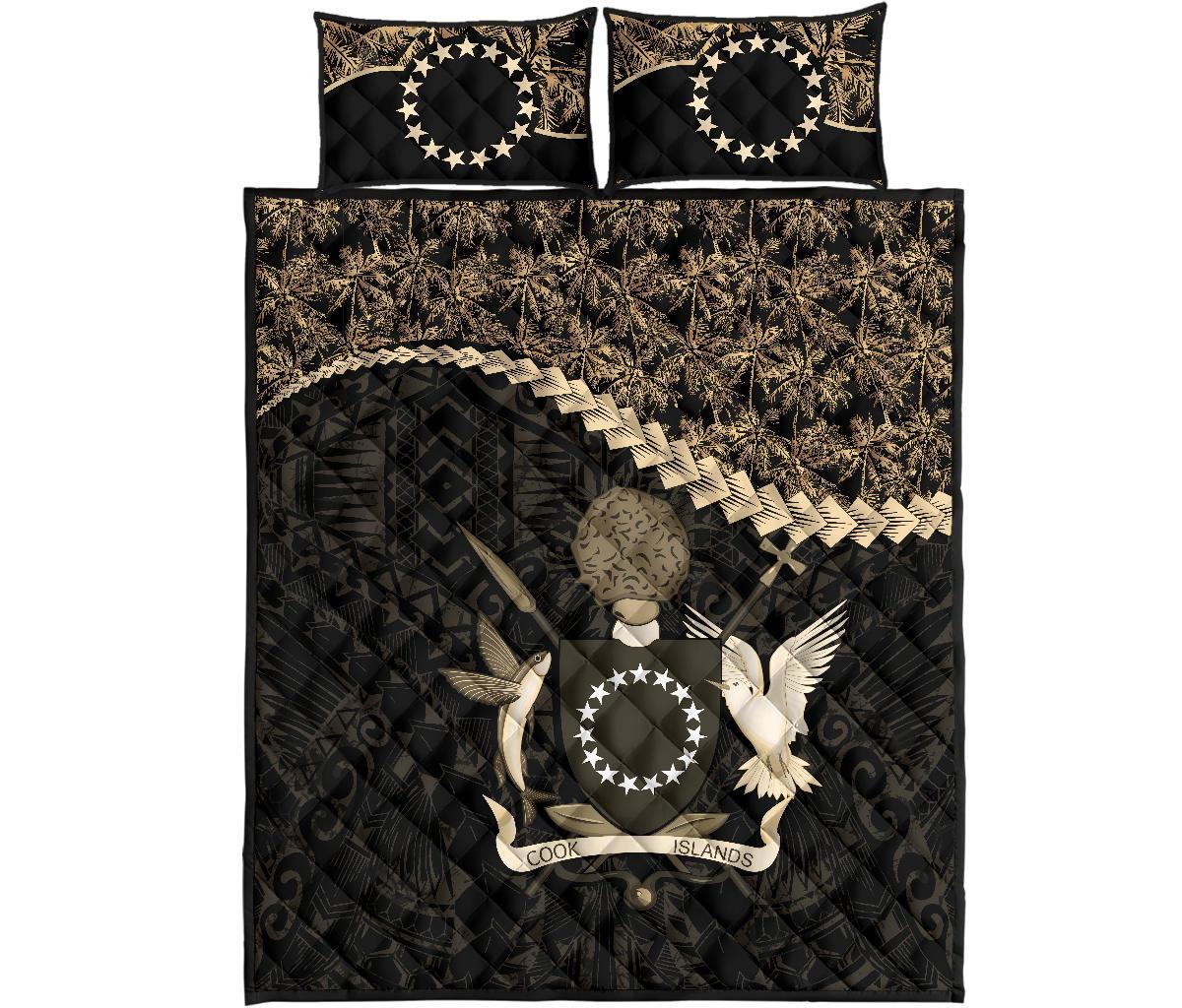 Cook Islands Polynesian Quilt Bed Set Golden Coconut Golden - Polynesian Pride