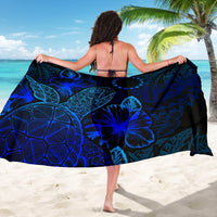Cook Islands Sarong - Turtle Hibiscus Pattern Blue - Polynesian Pride
