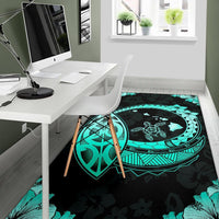 Hawaii Turtle Hibiscus Corner Map Polynesian Area Rug AH - Polynesian Pride