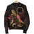 Cook Islands Polynesian Men's Bomber Jacket - Turtle With Blooming Hibiscus Gold - Polynesian Pride