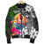 Tahiti Men Bomber Jacket - Turtle Plumeria Banana Leaf - Polynesian Pride