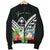 Guam Men's Bomber Jacket - Guam Coat of Arms & Polynesian Tropical Flowers White - Polynesian Pride