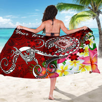 Samoa Custom Personalised Sarong - Turtle Plumeria (Red) - Polynesian Pride