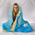 Hawaii Plumeria Deep Blue Turtle Hooded Blanket - Polynesian Pride