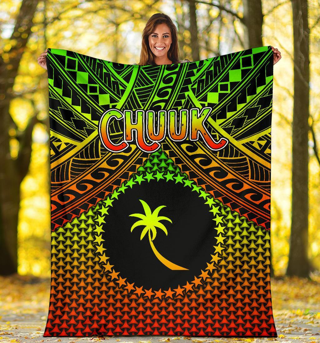 Polynesian Chuuk Premium Blanket - Reggae Vintage Polynesian Patterns - Polynesian Pride