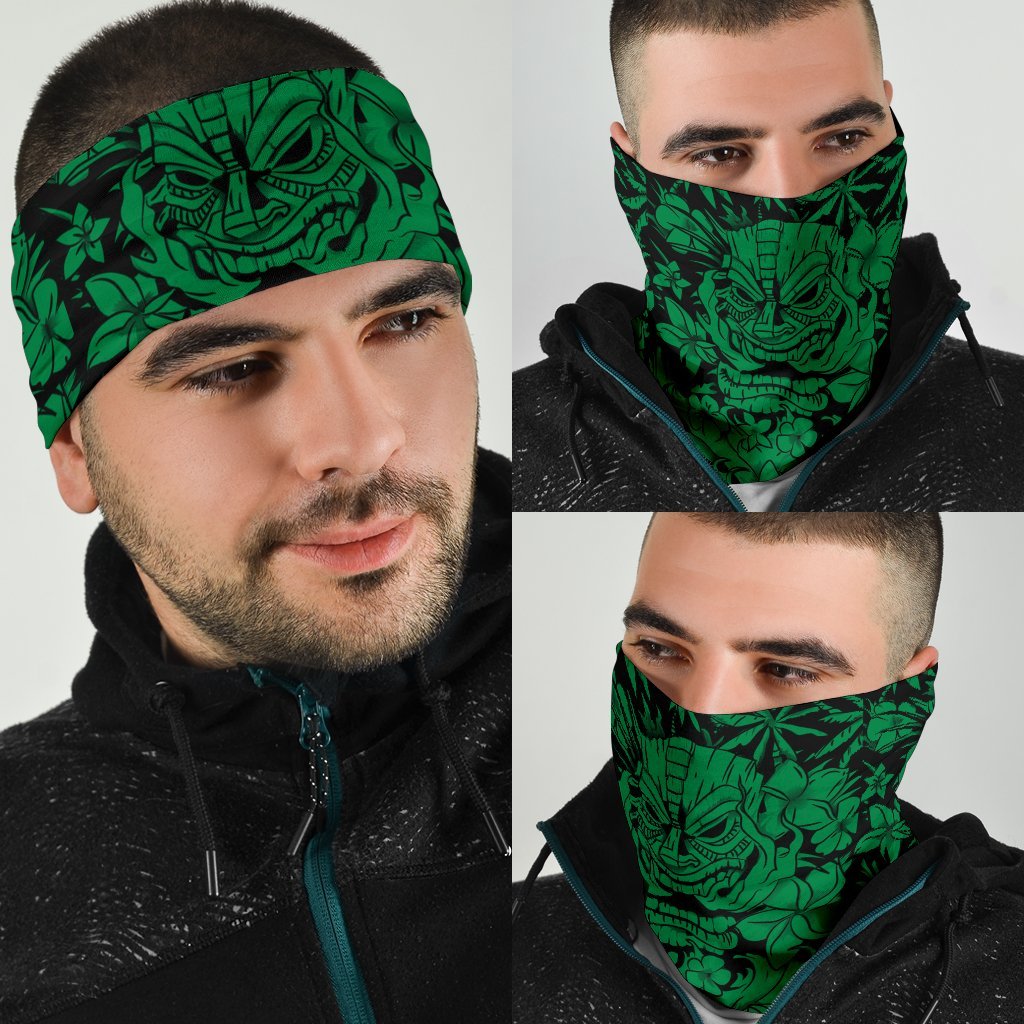 Hawaii Vocalno Flowers Tiki Bandana 3-Pack - AH - Green - Polynesian Pride