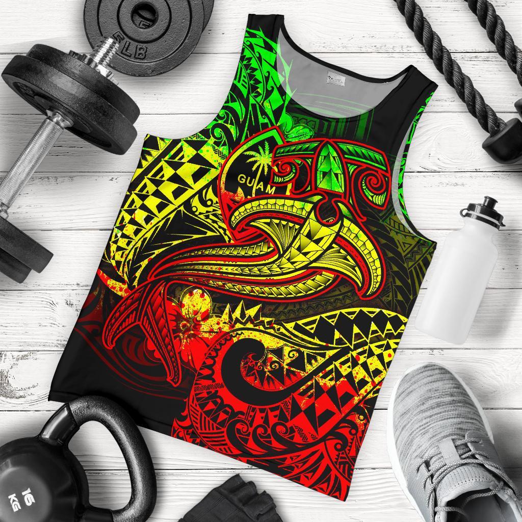 Guam Polynesian Men's Tank Top - Reggae Shark Polynesian Tattoo Reggae - Polynesian Pride