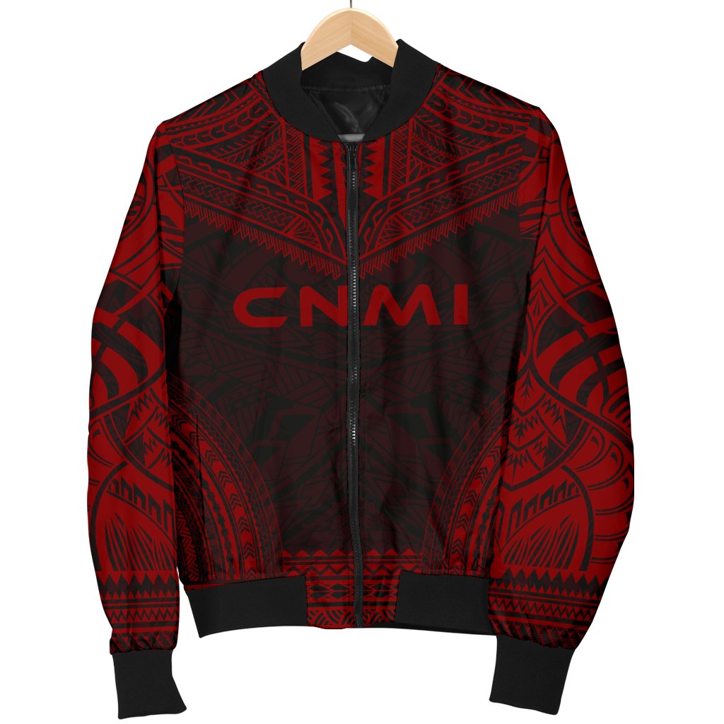 Northern Mariana Islands Polynesian Chief Men's Bomber Jacket - Red Version - Polynesian Pride