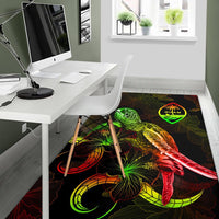 Guam Polynesian Area Rugs - Turtle With Blooming Hibiscus Reggae - Polynesian Pride