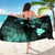 Hawaii Hibiscus Map Polynesian Ancient Turquoise Turtle Sarong - Polynesian Pride