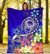 FSM Premium Blanket - Turtle Plumeria (Blue) - Polynesian Pride