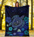 Hawaiian Blue Ocean Honu And Flowers Premium Blanket - Polynesian Pride