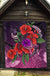 Polynesian Premium Quilt - Purple Hibiscus Turtle Flowing - Polynesian Pride