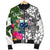 Samoa Custom Personalised Men's Bomber Jacket White - Turtle Plumeria Banana Leaf - Polynesian Pride