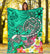 Polynesian Premium Blanket - Turtle Plumeria Turquoise Color - Polynesian Pride