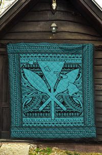Hawaii Polynesian Kanaka Maoli Premium Quilt Blue - Polynesian Pride