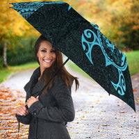 Guam Umbrella Turtle Coat of Arms Polynesian Pattern Blue - Polynesian Pride