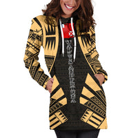 Wallis And Futuna Hoodie Dress - Polynesian Tattoo Gold - Polynesian Pride