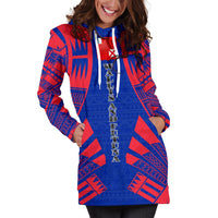 Wallis And Futuna Hoodie Dress - Polynesian Tattoo Flag - Polynesian Pride