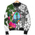 Guam Custom Personalised Men's Bomber Jacket White - Turtle Plumeria Banana Leaf - Polynesian Pride