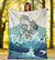 Maori Manaia The Blue Sea Premium Blanket, White - Polynesian Pride