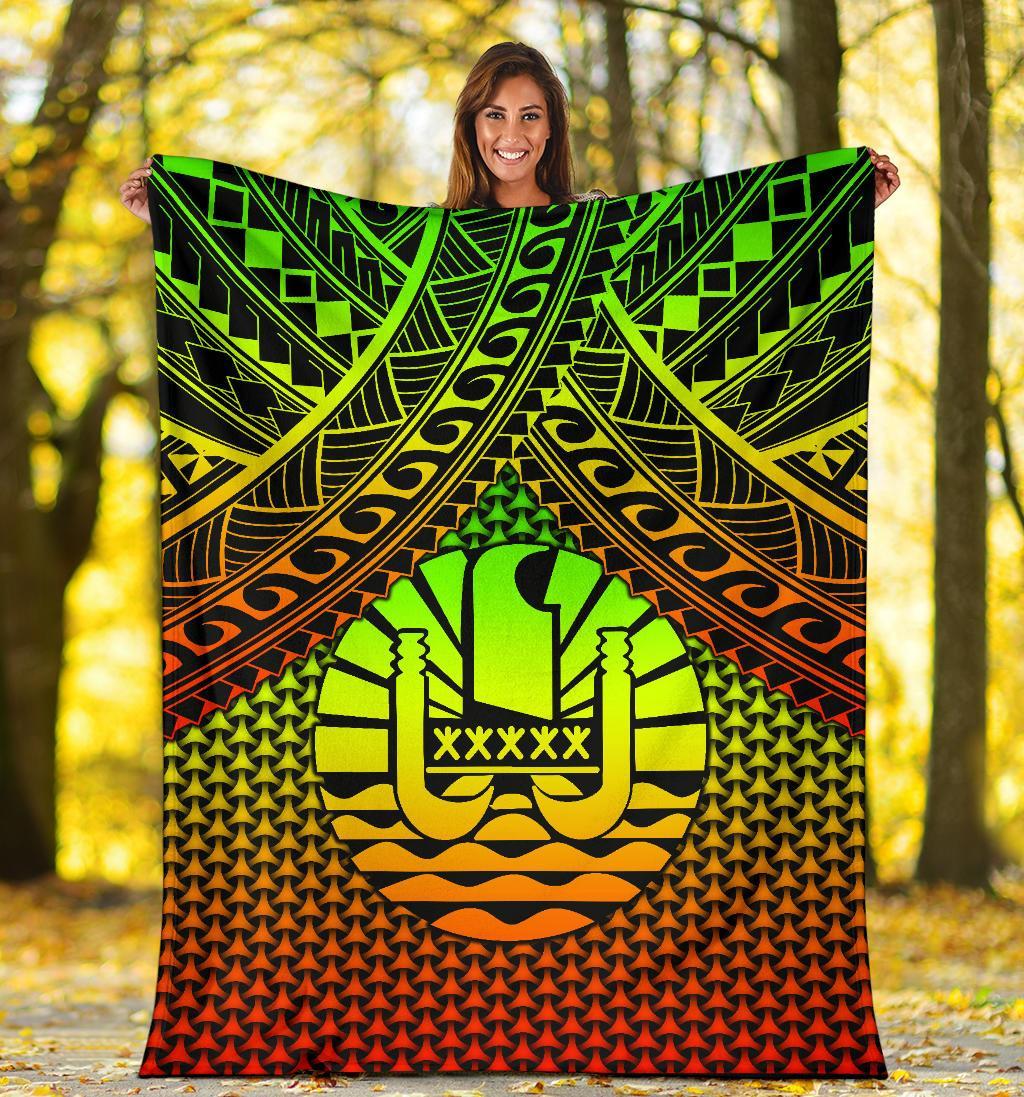 Polynesian Tahiti Premium Blanket - Reggae Vintage Polynesian Patterns - Polynesian Pride