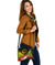 Fiji Custom Personalised Shoulder Handbag - Humpback Whale with Tropical Flowers (Yellow) - Polynesian Pride