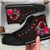 Hawaii High Top Shoes - Kanaka Maoli With Hibiscus On Polynesian Patterns (RED) Unisex Black - Polynesian Pride