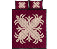 Hawaiian Quilt Bed Set Royal Pattern - Pink - A2 Style - Polynesian Pride