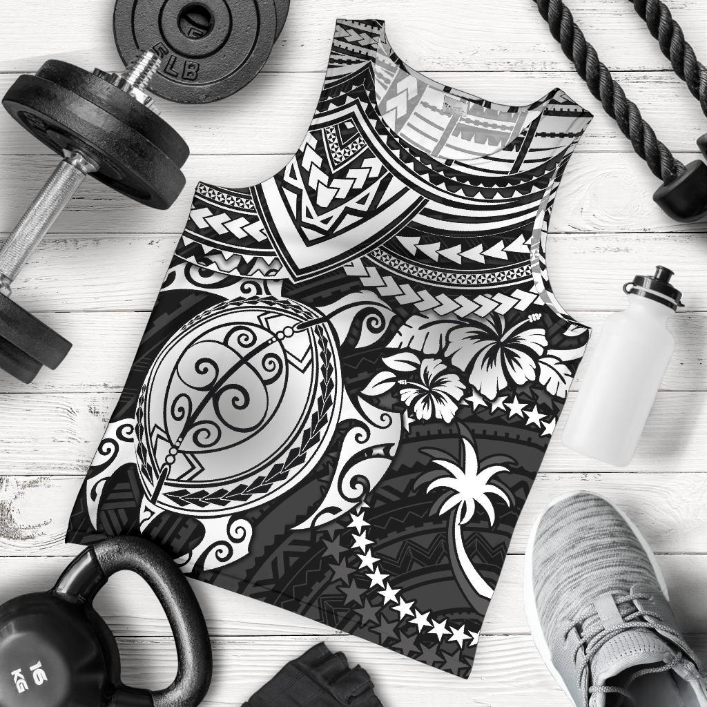 Chuuk Polynesian Men's Tank Top - White Turtle White - Polynesian Pride