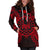 French Polynesia Polynesian Hoodie Dress Map Red - Polynesian Pride