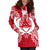 Pohnpei Polynesian Hoodie Dress Map Red White - Polynesian Pride