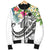 Marshall Islands Polynesian Men's Bomber Jacket - Summer Plumeria (White) - Polynesian Pride