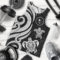 Chuuk Micronesian Men Tank Top - White Tentacle Turtle White - Polynesian Pride