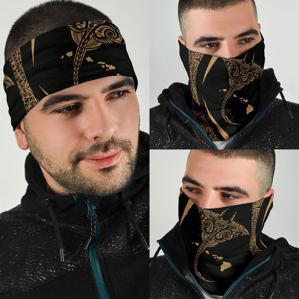 Hawaiian Bandana Manta Ray Map Polynesian Bandana 3-Pack - Circle Style Turquoise - Polynesian Pride