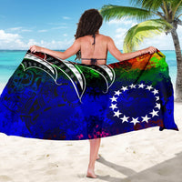Cook Islands Sarong - Tropical Leaf Rainbow Color - Polynesian Pride