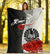 Tahiti Polynesian Custom Personalised Premium Blanket - Coat Of Arm With Hibiscus White - Polynesian Pride