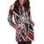 Federated States of Micronesia Women's Hoodie Dress - Tribal Flower Special Pattern Red Color - Polynesian Pride